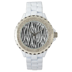 8-bitars Pixel Zebra tryck Design Mönster Armbandsur