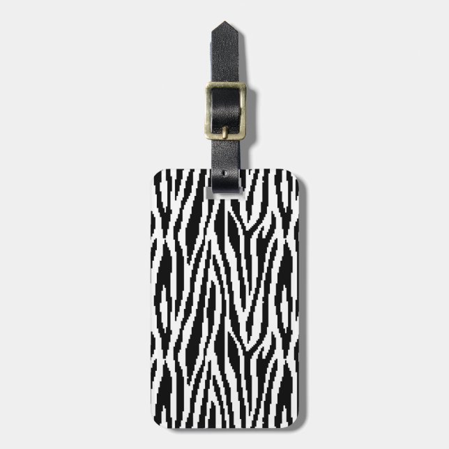 8-bitars Pixel Zebra tryck Design Mönster Bagagebricka (Vertikal Framsida)