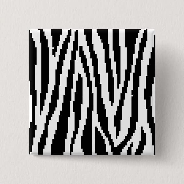 8-bitars Pixel Zebra tryck Design Mönster Knapp (Framsida)