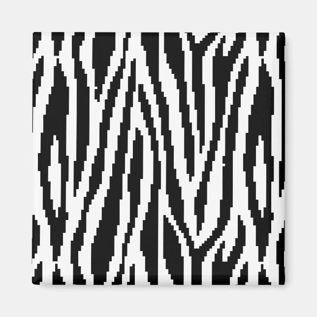 8-bitars Pixel Zebra tryck Design Mönster Magnet (Framsidan)