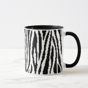 8-bitars Pixel Zebra tryck Design Mönster Mugg