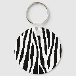 8-bitars Pixel Zebra tryck Design Mönster Nyckelring