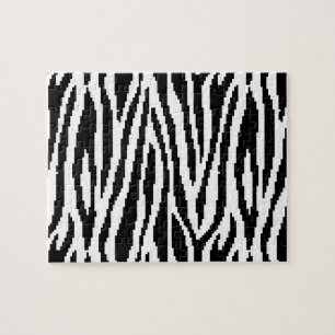 8-bitars Pixel Zebra tryck Design Mönster Pussel
