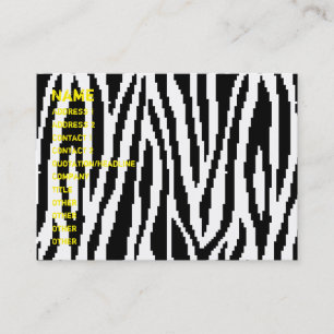 8-bitars Pixel Zebra tryck Design Mönster Visitkort