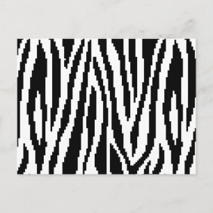 8-bitars Pixel Zebra tryck Design Mönster Vykort