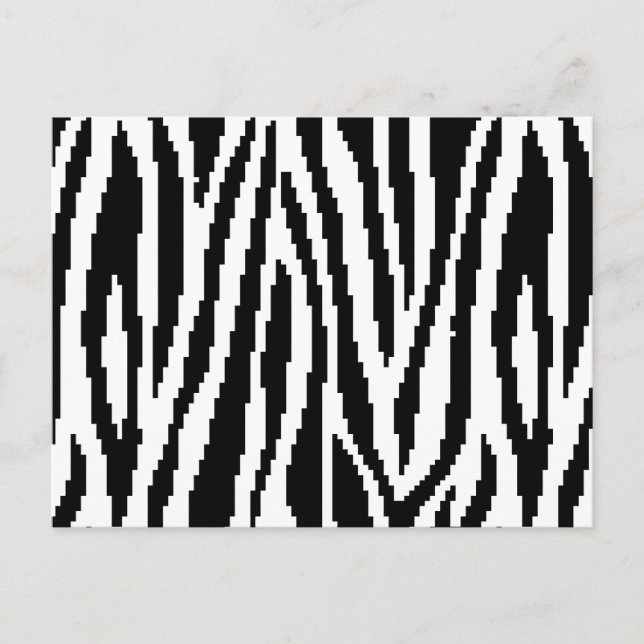 8-bitars Pixel Zebra tryck Design Mönster Vykort (Framsida)