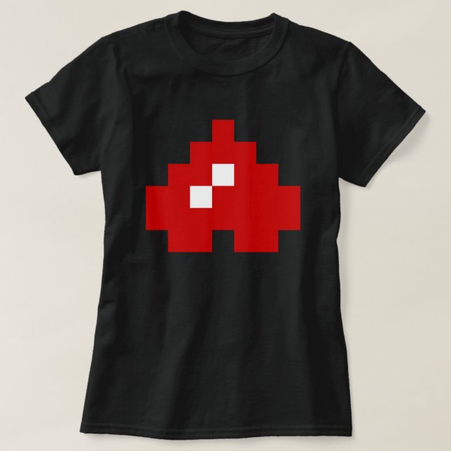 8-bitars pixelhjärta uppåt t shirt (Design framsida)