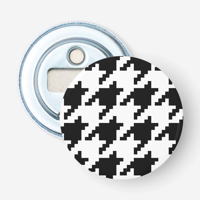8-bitars pixelhoundstooth-kontroll Mönster Flasköppnare (Framsidan)