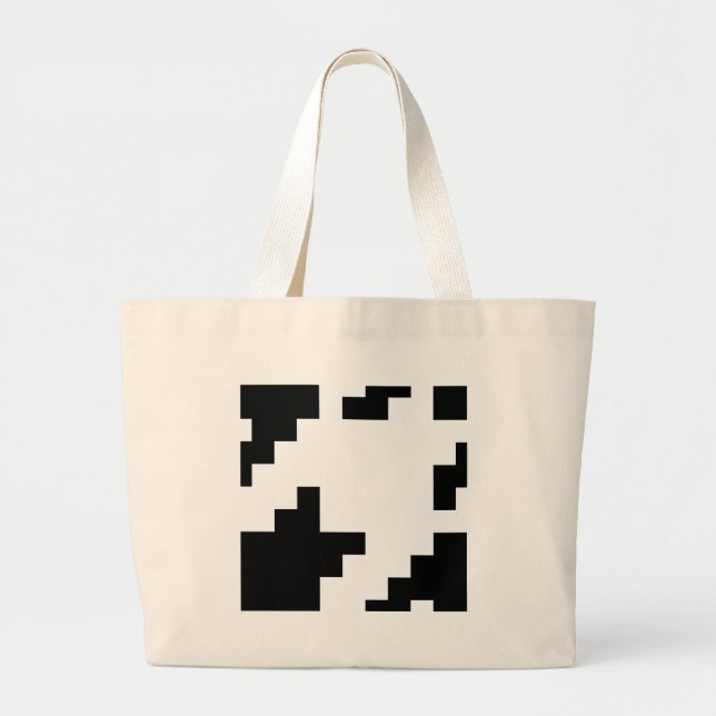 8-bitars pixelhoundstooth-kontroll Mönster Jumbo Tygkasse (Framsidan)