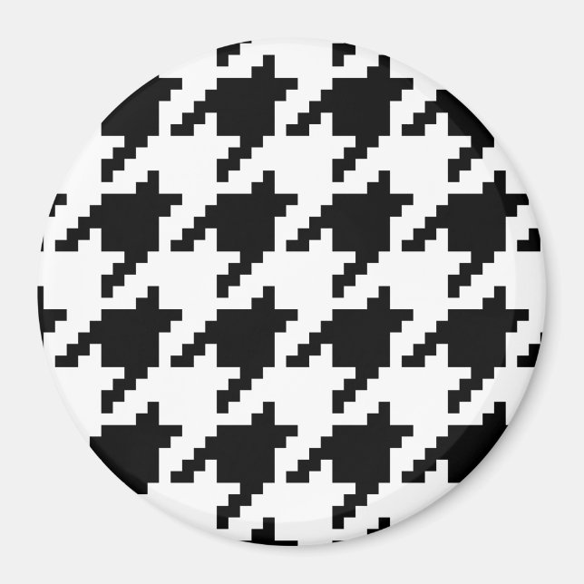 8-bitars pixelhoundstooth-kontroll Mönster Magnet (Framsidan)
