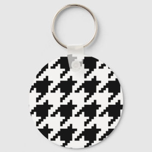 8-bitars pixelhoundstooth-kontroll Mönster Nyckelring
