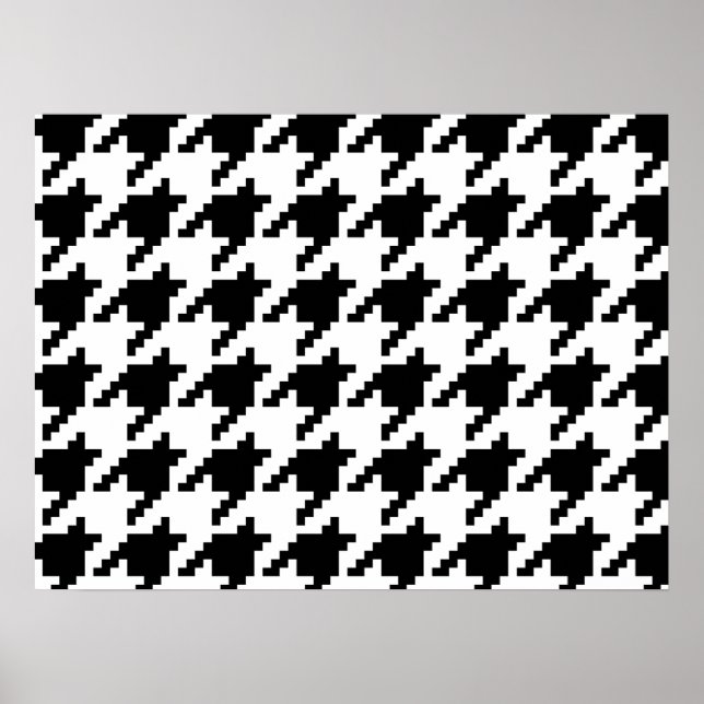 8-bitars pixelhoundstooth-kontroll Mönster Poster (Framsidan)