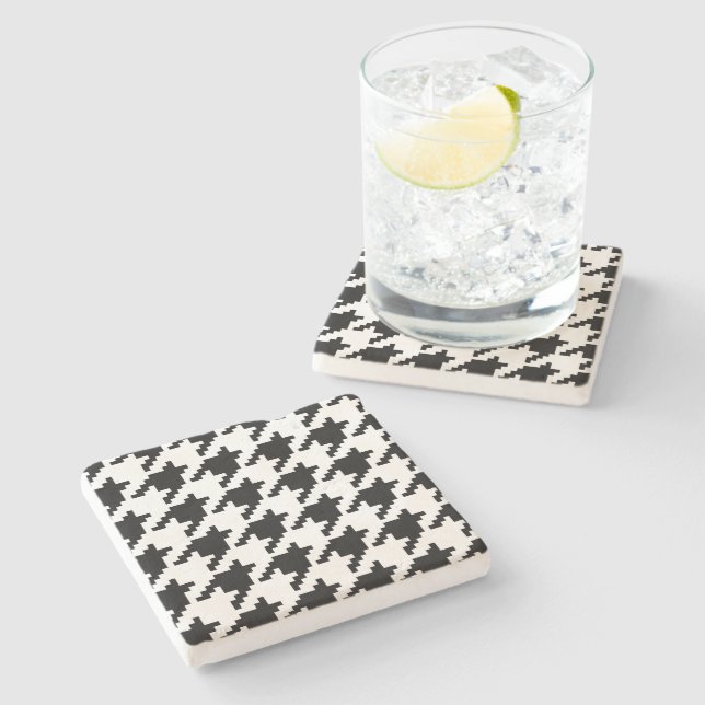 8-bitars pixelhoundstooth-kontroll Mönster Stenunderlägg (Sidan)
