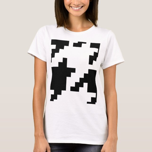 8-bitars pixelhoundstooth-kontroll Mönster Tee Shirt (Framsida)