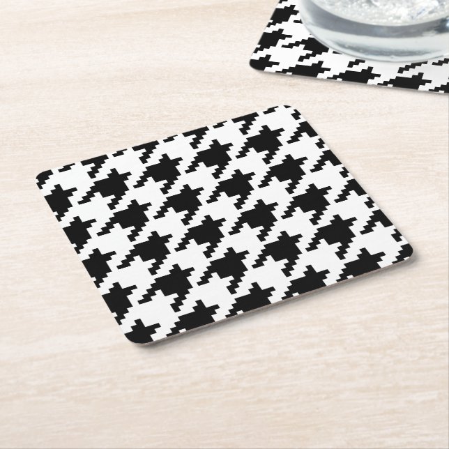 8-bitars pixelhoundstooth-kontroll Mönster Underlägg Papper Kvadrat (Vinklad)