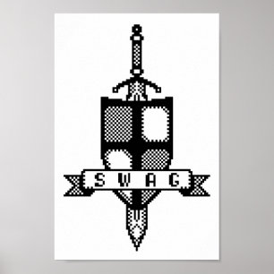 8-bitars Poster av Arm-Jackat-svärd-pixelbild