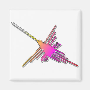 8-bitars retro-videospel Nazca Linjer Hummingbird Magnet