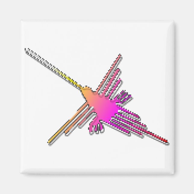 8-bitars retro-videospel Nazca Linjer Hummingbird Magnet (Framsidan)