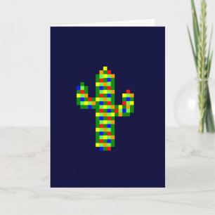 8-bitars Saguaro-julen i Ljus Helgkort