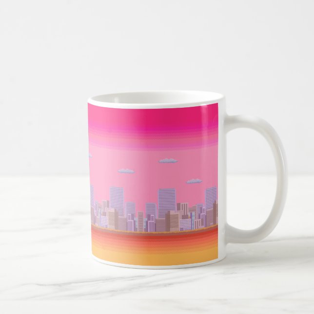 8-bitars Skyline Kaffemugg (Höger)
