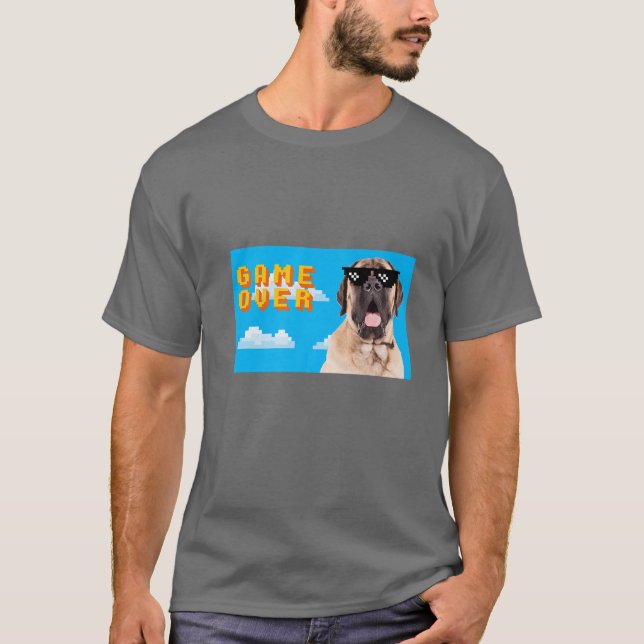 8-bitars spel över Mastiff T Shirt (Framsida)