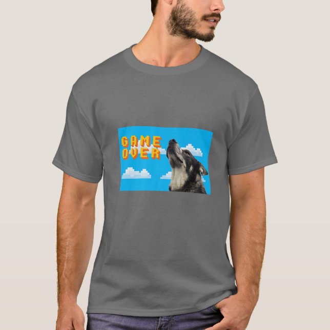 8-bitars spel över norska Elkhound T Shirt (Framsida)