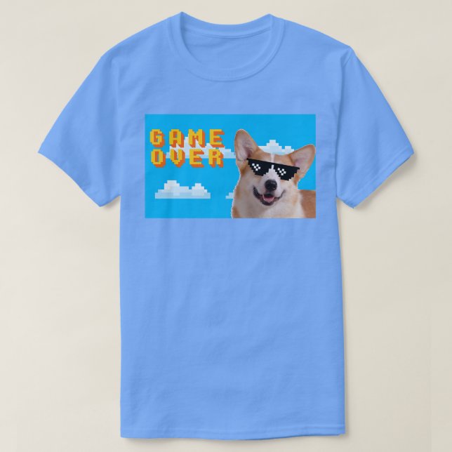 8-bitars spel över Pembroke Welsh Corgi-4 T Shirt (Design framsida)