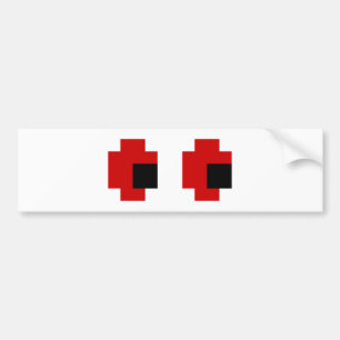 8-bitars Spooky Red Öga Bildekal