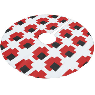 8-bitars Spooky Red Öga Julgransmatta Borstad Polyester