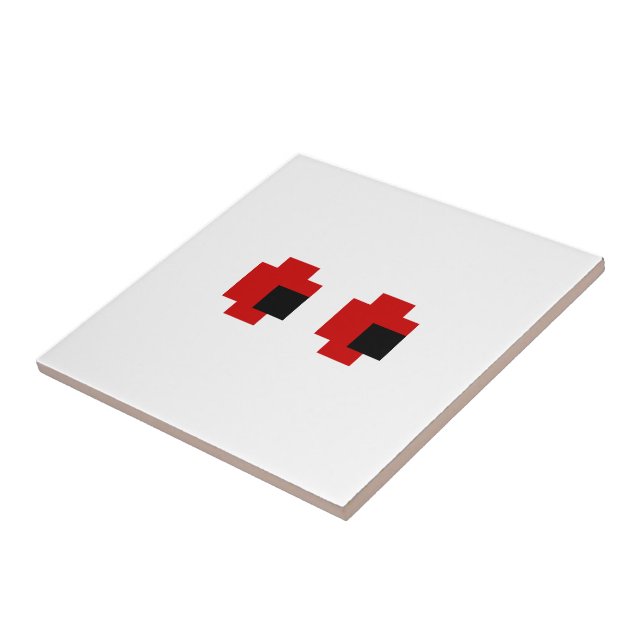 8-bitars Spooky Red Öga Kakelplatta (Sidan)