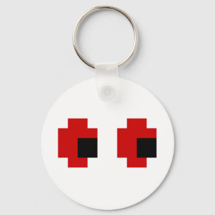 8-bitars Spooky Red Öga Nyckelring