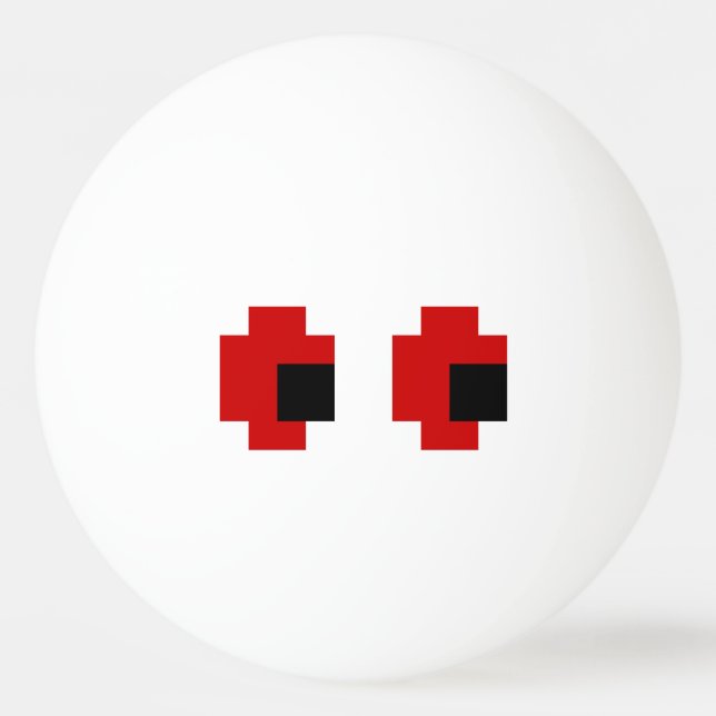 8-bitars Spooky Red Öga Pingisboll (Framsidan)