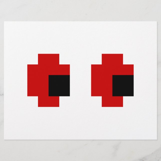 8-bitars Spooky Red Öga Reklamblad (Framsidan)