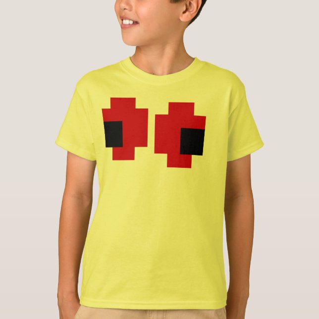 8-bitars Spooky Red Öga T-shirt (Framsida)