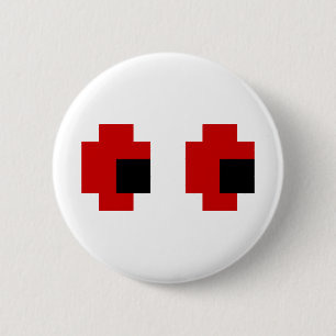 8-bitars Spooky Red Ögon Knapp