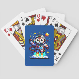 8-bitars Uggla Astronaut - Retro Pixel Space Explo Casinokort
