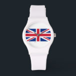 8-bitars unionspixel-Jack Armbandsur<br><div class="desc">Union Pixel Jack UK Flagga 8-bitars Pixel Art. Globe-trottrar är specialiserade på idiosynkratiska bilder från hela världen. Här hittar du unika hälsningskort,  vykort,  Poster,  Mousepads med mera.</div>