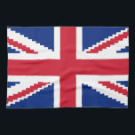 8-bitars unionspixel-Jack Kökshandduk<br><div class="desc">Union Pixel Jack UK Flagga 8-bitars Pixel Art. Globe-trottrar är specialiserade på idiosynkratiska bilder från hela världen. Här hittar du unika hälsningskort,  vykort,  Poster,  Mousepads med mera.</div>