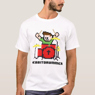 8 Bits Bateria Bit Drummer Geek Tee