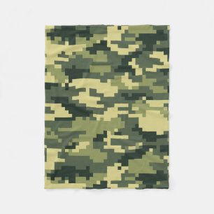 8 Bitspixel Digital Woodland Kamouflage / Kamoufla Fleecefilt