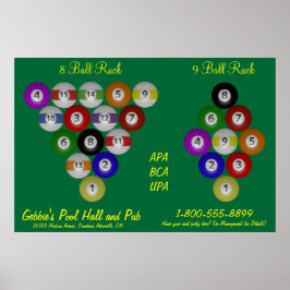 8 Boll 9 Boll Rack Billiard Hall Poster