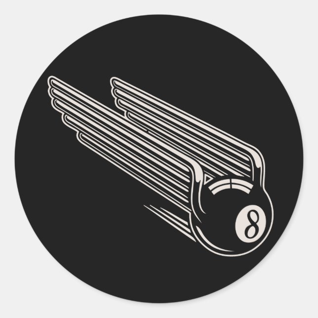 8-Boll - Aero Vingar Runt Klistermärke (Framsida)