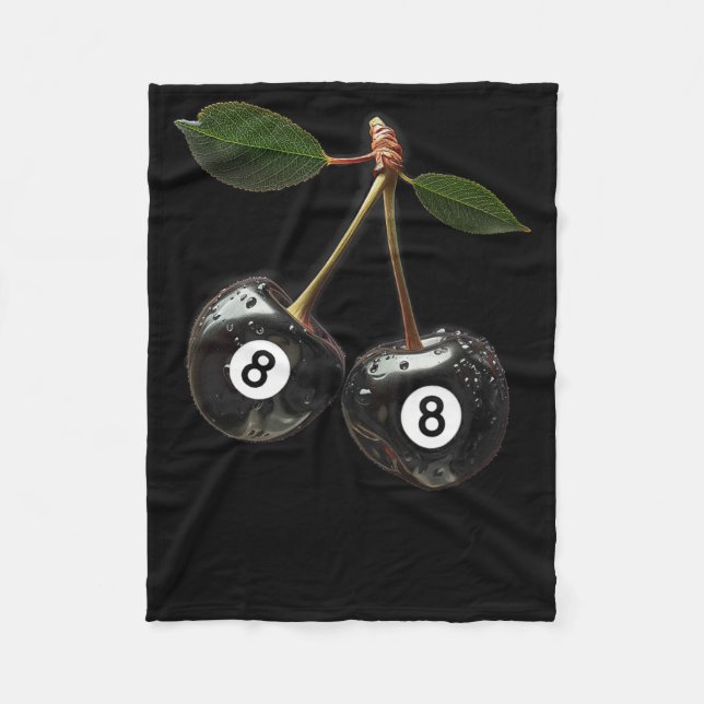 8 Boll Bassäng Billiards Player Cherries Fleecefilt (Framsidan)