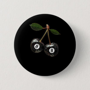 8 Boll Bassäng Billiards Player Cherries Knapp