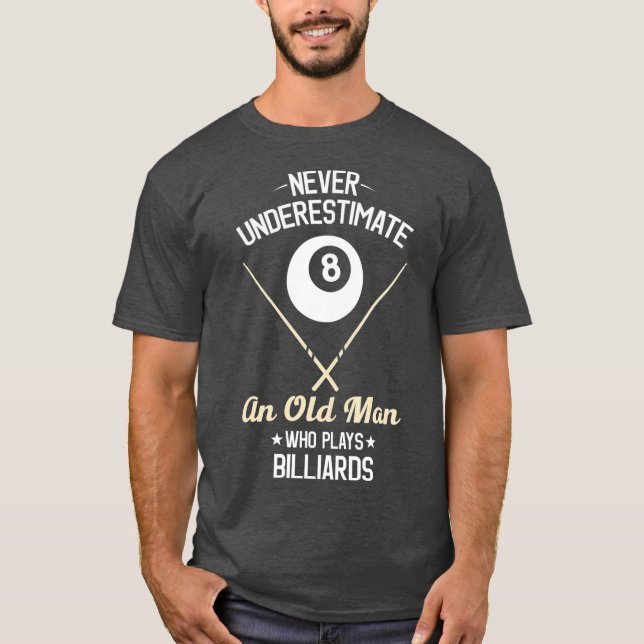 8 Boll Bassäng-börsspelare Älskare Pappa T Shirt (Framsida)