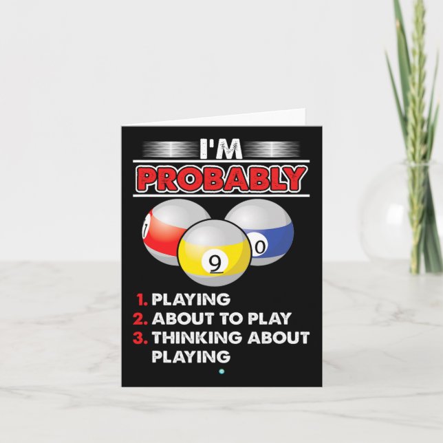 8-boll Bassäng Player Billiards Novelty Gift Idea Kort (Framsida)