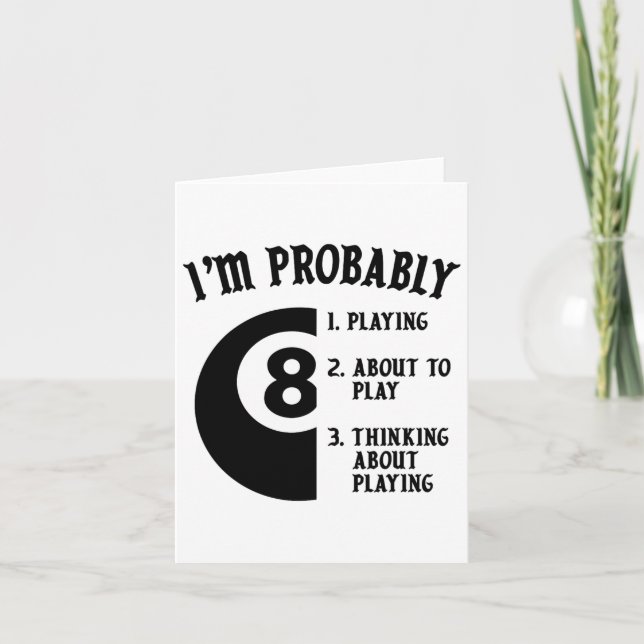 8-boll Bassäng Player Billiards Novelty Gift Kort (Framsida)
