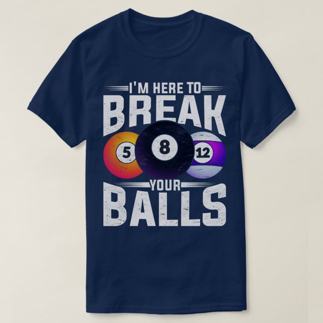 8 Boll Bassäng Player Funny Snooker Billiard T Shirt (Design framsida)