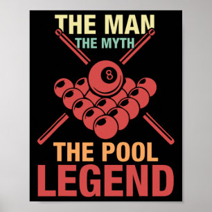 8 Boll-Bassäng-spelare som spelar mannen på myten Poster