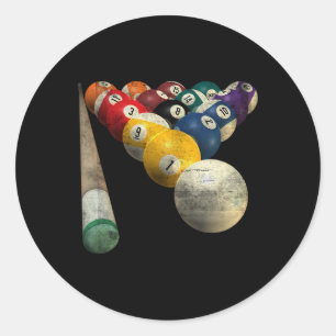 8-boll Bassäng Team Pub League Billiards Manar Wom Runt Klistermärke